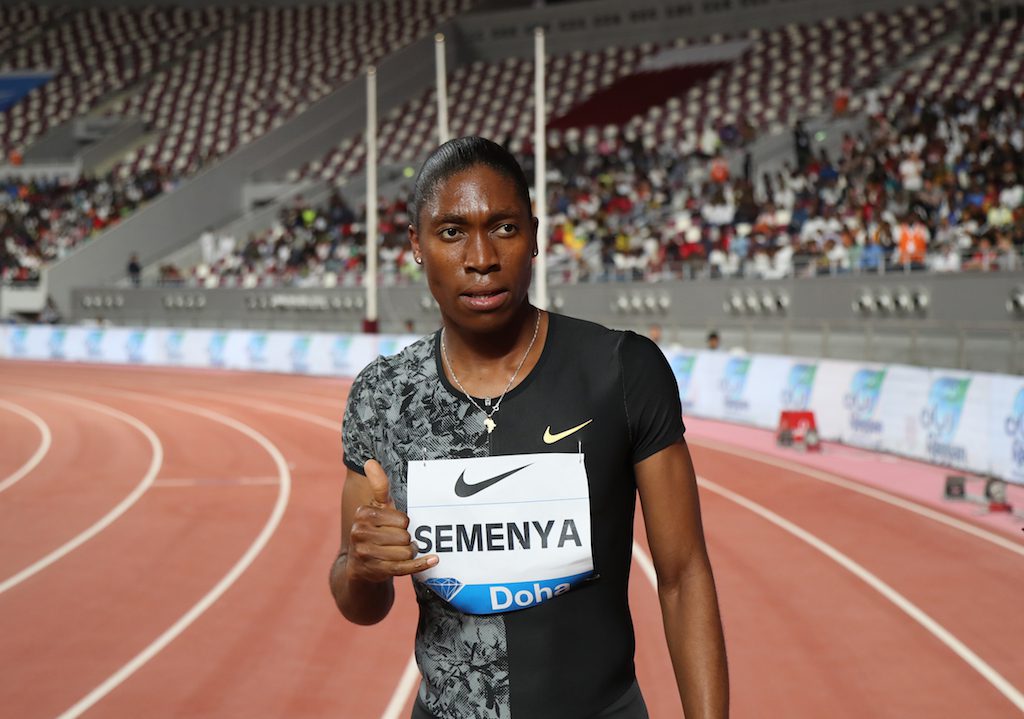 South Africa's Caster Semenya competes in the women's 800m during the IAAF Diamond League competition on May 3, 2019 in Doha. (Photo by Karim JAAFAR / AFP)