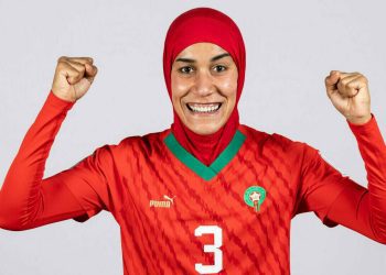 MELBOURNE, AUSTRALIA - JULY 17: Nouhaila Benzina of Morocco poses during the official FIFA Women's World Cup Australia & New Zealand 2023 portrait session at  on July 17, 2023 in Melbourne, Australia. (Photo by Martin Keep - FIFA/FIFA via Getty Images)