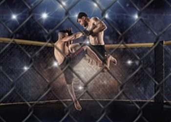 MMA boxers fighters fight in fights without rules in the ring octagons